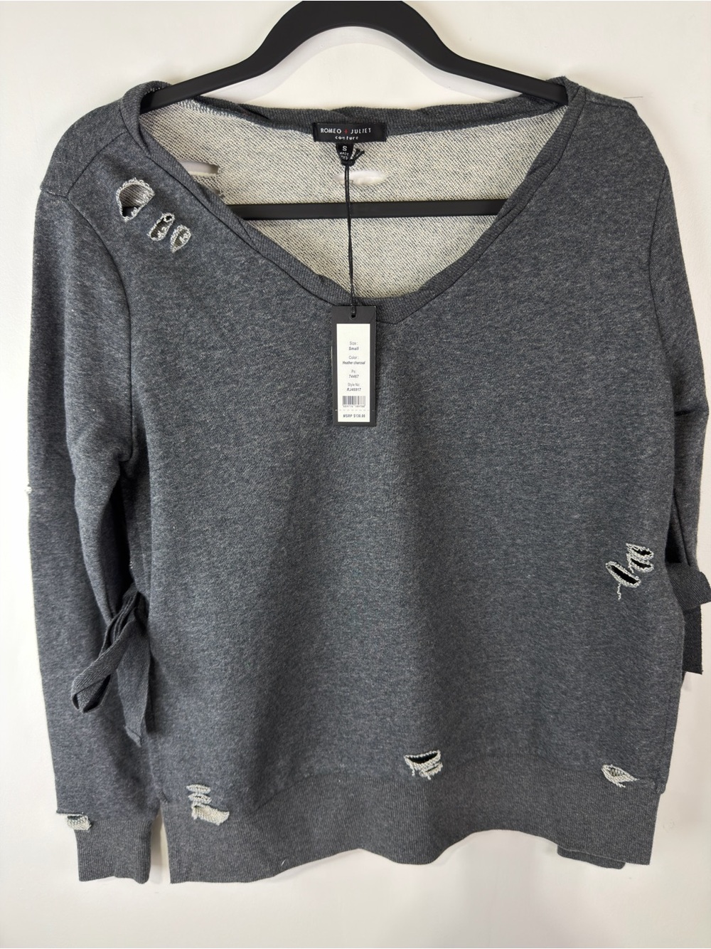 NWT Romeo & Juliet Couture Heather Small Charcoal Knit Top $130 MSRP
